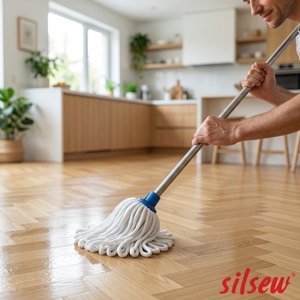 Silsew Mikrofiber Örgülü Saçaklı Mop Yedek Bezi – Klasik Vidalı Örgü Paspas Yedek Kafası