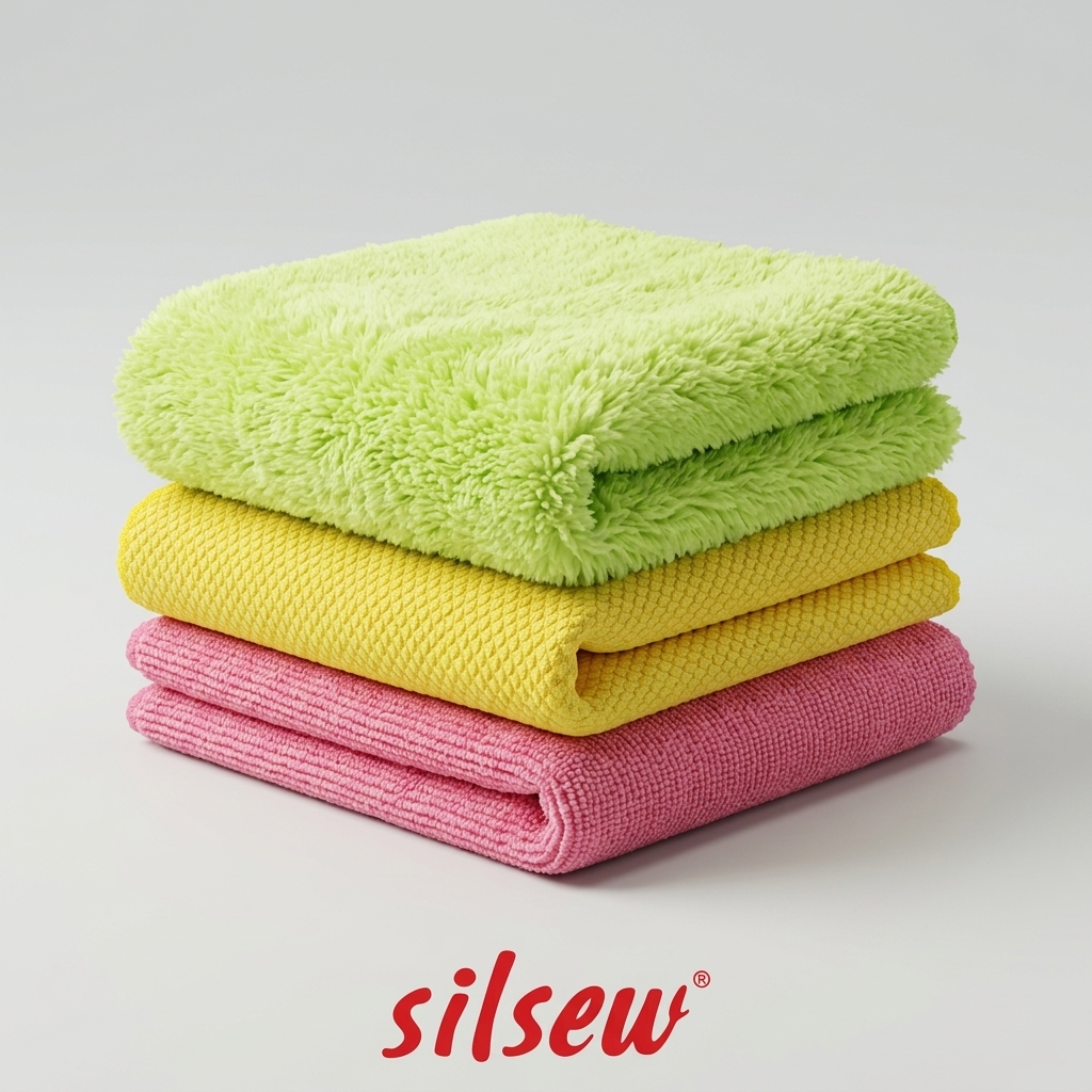 Silsew 3’lü Mikrofiber Karma Temizlik Bezi Seti – Havlu, Cam ve Genel Temizlik Bezleri